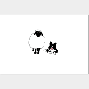 Border collie sheep Posters and Art